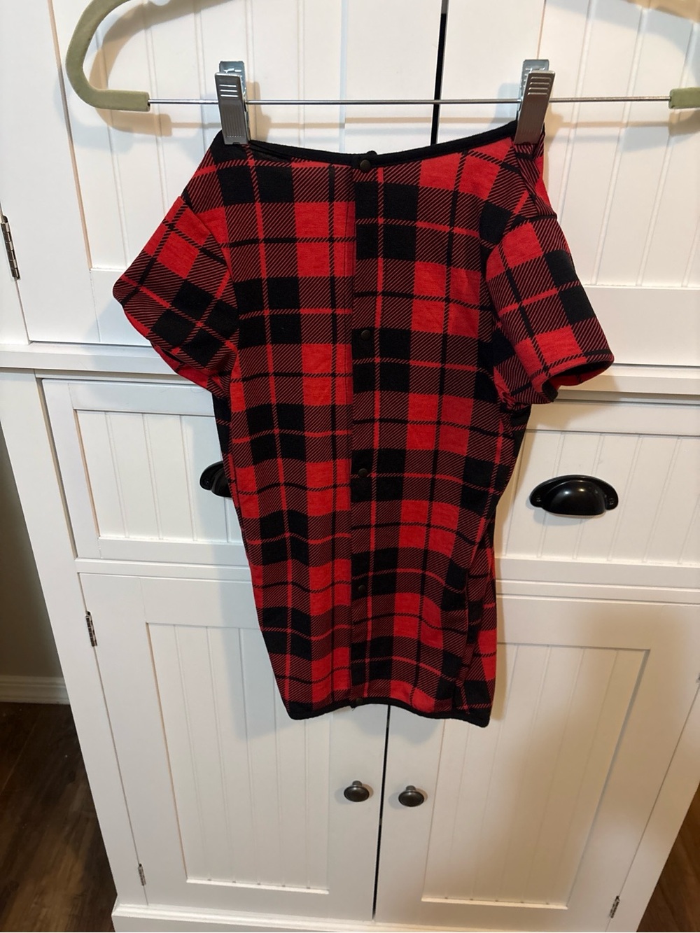 Cabincore Rustic XL Buffalo Plaid Dog Shirt Red Black Cozy Pet Outfit Holiday